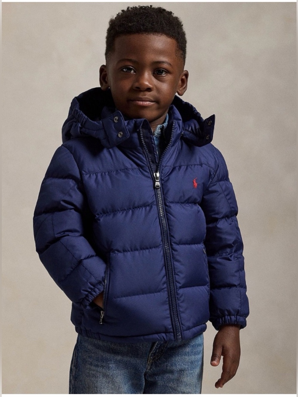 Polo Ralph Lauren Boys Ripstop Down Hooded Jacket Size 14-16 Preppy